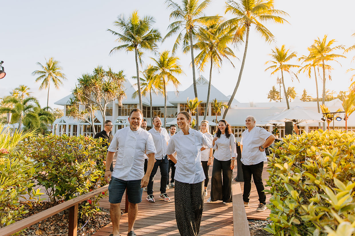 Our 2021 chef line up enjoyingthe grounds of Sheraton GrandMirage Resort Port Douglas